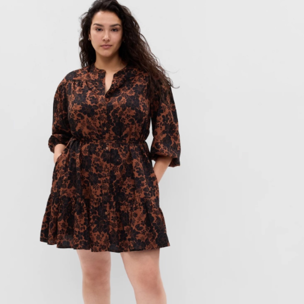Gap Ruffle Hem Floral Mini Dress with Tie Waist